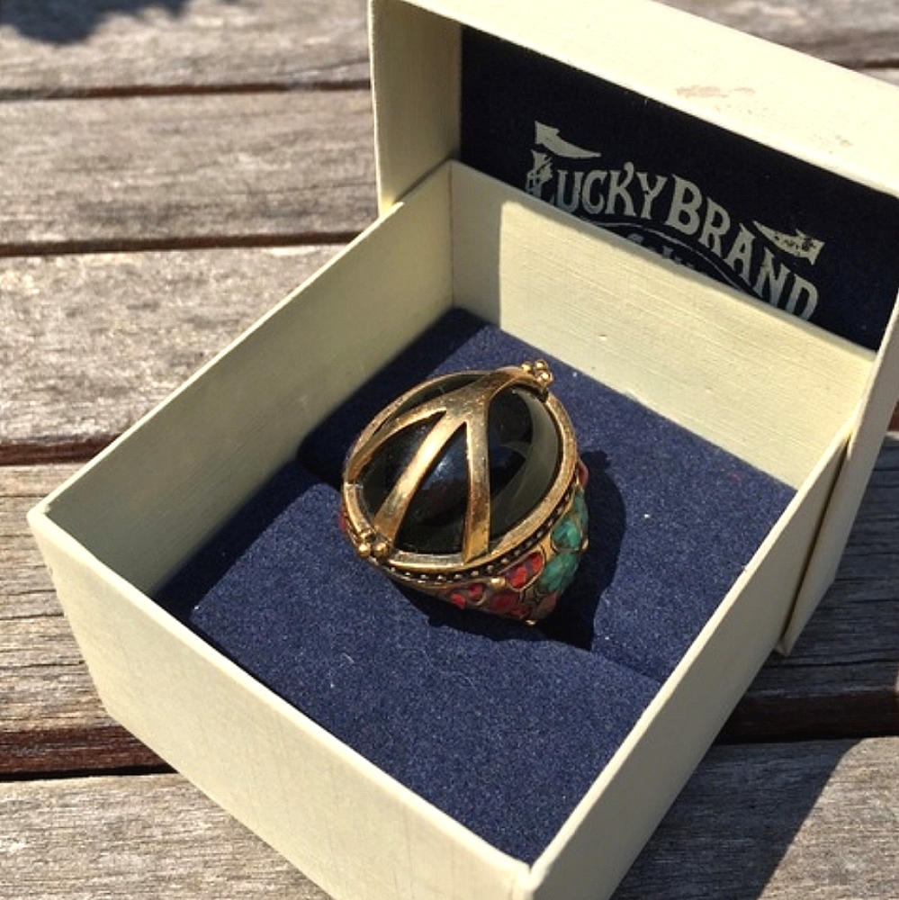 DISO! LUCKY BRAND HOTEL CALI MOOD RING-VERY SOUGHT AFTER VINTAGE LB DEBUT 1999'